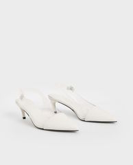 CHARLES & KEITH - Giày cao gót mũi nhọn See Through Effect Metallic
