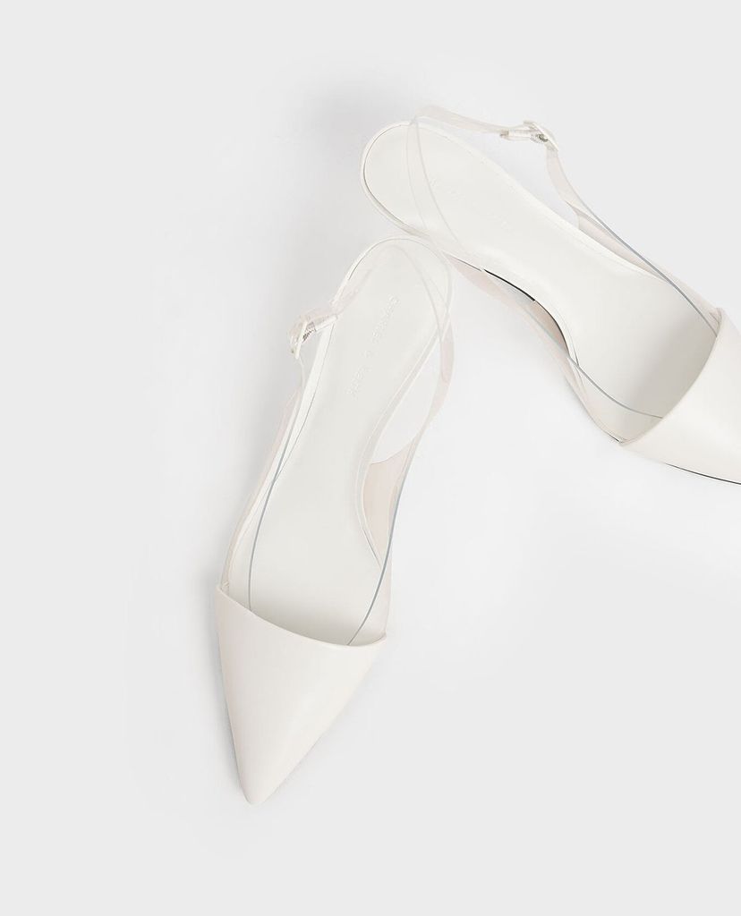 CHARLES & KEITH - Giày cao gót mũi nhọn See Through Effect Metallic