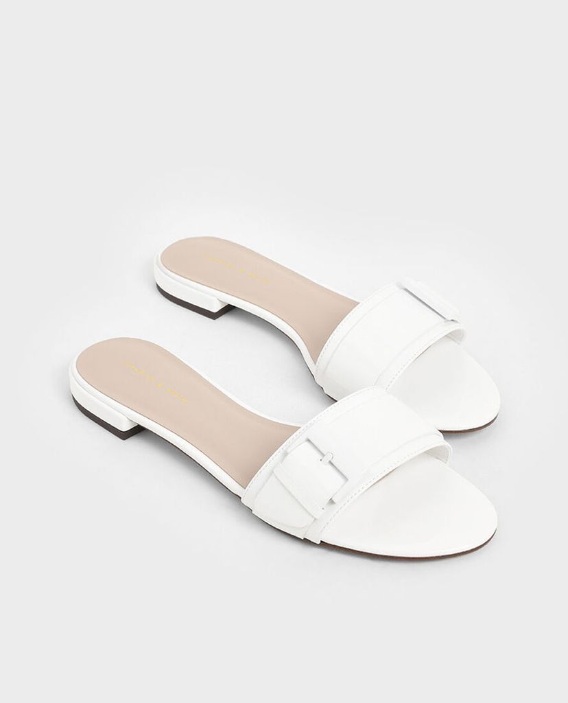 CHARLES & KEITH - Giày sandal nữ quai ngang Buckle Strap Glitter