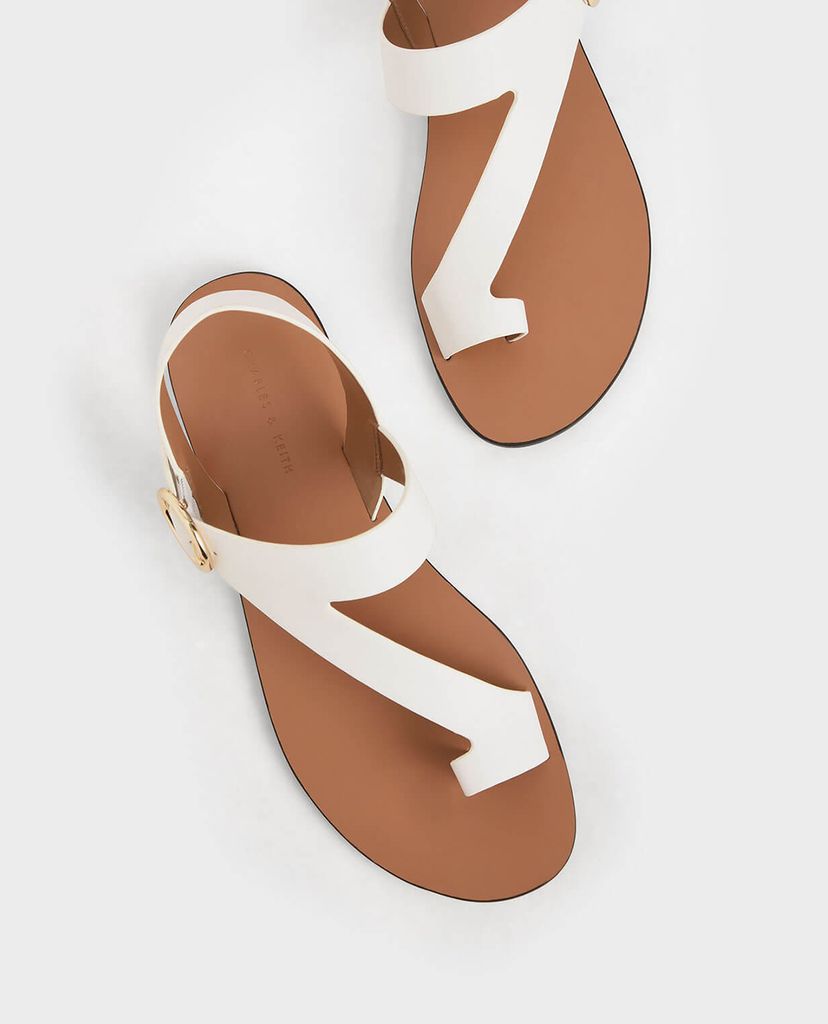 CHARLES & KEITH - Giày sandal nữ Toe Loop Asymmetric Strap
