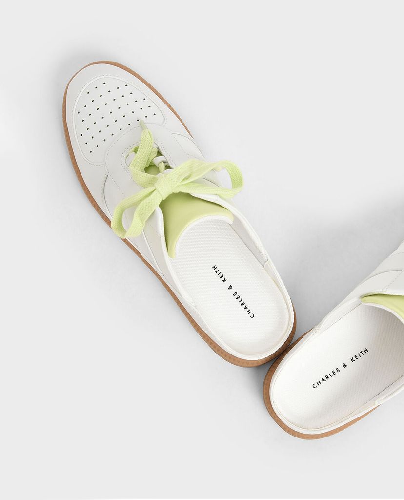 CHARLES & KEITH - Giày mules nữ thời trang Lace Up Sneaker