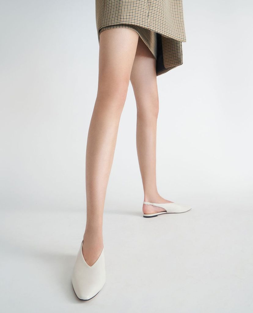 CHARLES & KEITH - Giày búp bê nữ Pointed Toe Slingback Ballerinas