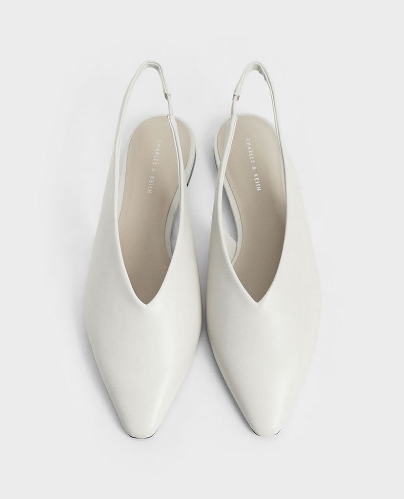 CHARLES & KEITH - Giày búp bê nữ Pointed Toe Slingback Ballerinas