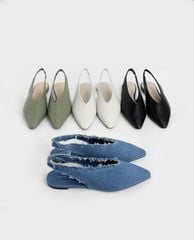 CHARLES & KEITH - Giày búp bê nữ Pointed Toe Slingback Ballerinas