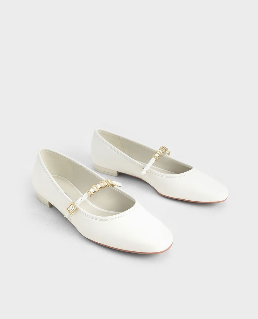 CHARLES & KEITH - Giày đế bệt nữ mũi nhọn Adore Mary Jane