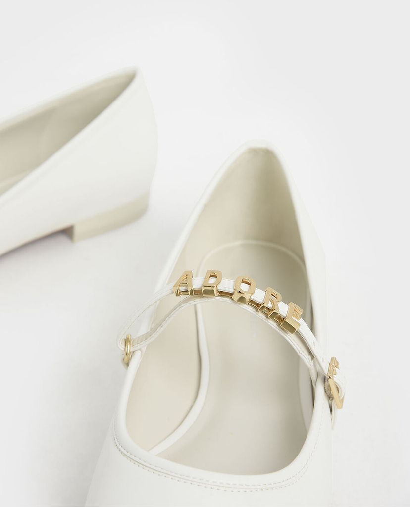 CHARLES & KEITH - Giày đế bệt nữ mũi nhọn Adore Mary Jane