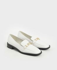 CHARLES & KEITH - Giày đế bệt nữ mũi vuông Love You Loafer