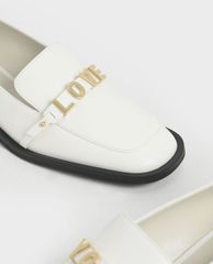 CHARLES & KEITH - Giày đế bệt nữ mũi vuông Love You Loafer