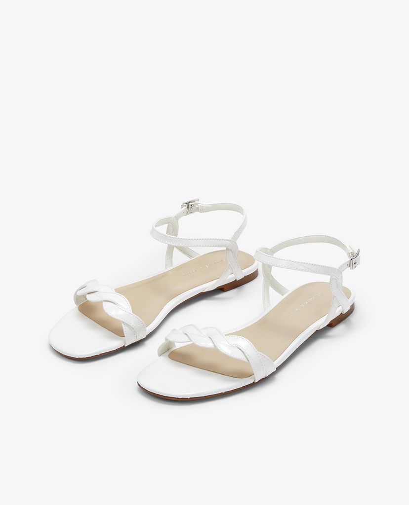CHARLES & KEITH - Giày sandal nữ quai ngang thời trang