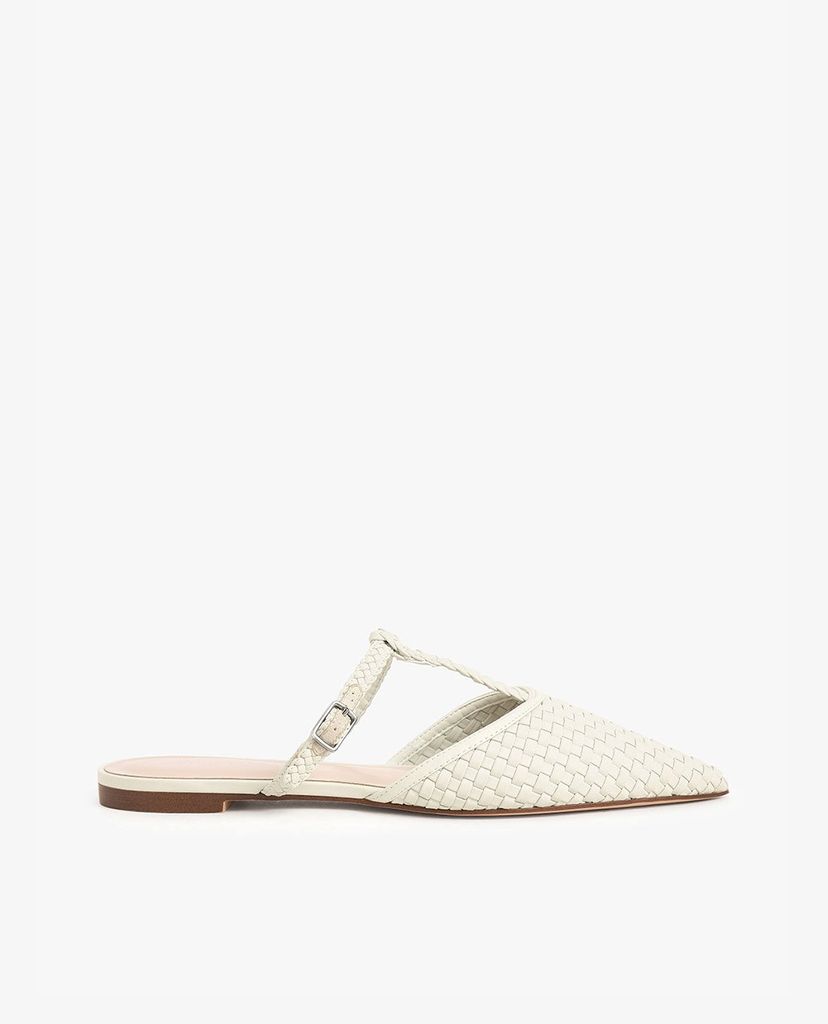 CHARLES & KEITH - Giày đế bệt nữ mũi nhọn Woven T Bar