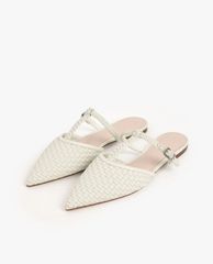 CHARLES & KEITH - Giày đế bệt nữ mũi nhọn Woven T Bar