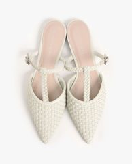 CHARLES & KEITH - Giày đế bệt nữ mũi nhọn Woven T Bar