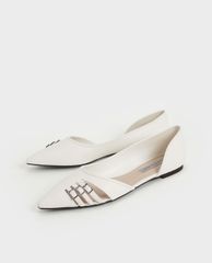 CHARLES & KEITH - Giày búp bê nữ mũi nhọn Half D'Orsay Cut Out