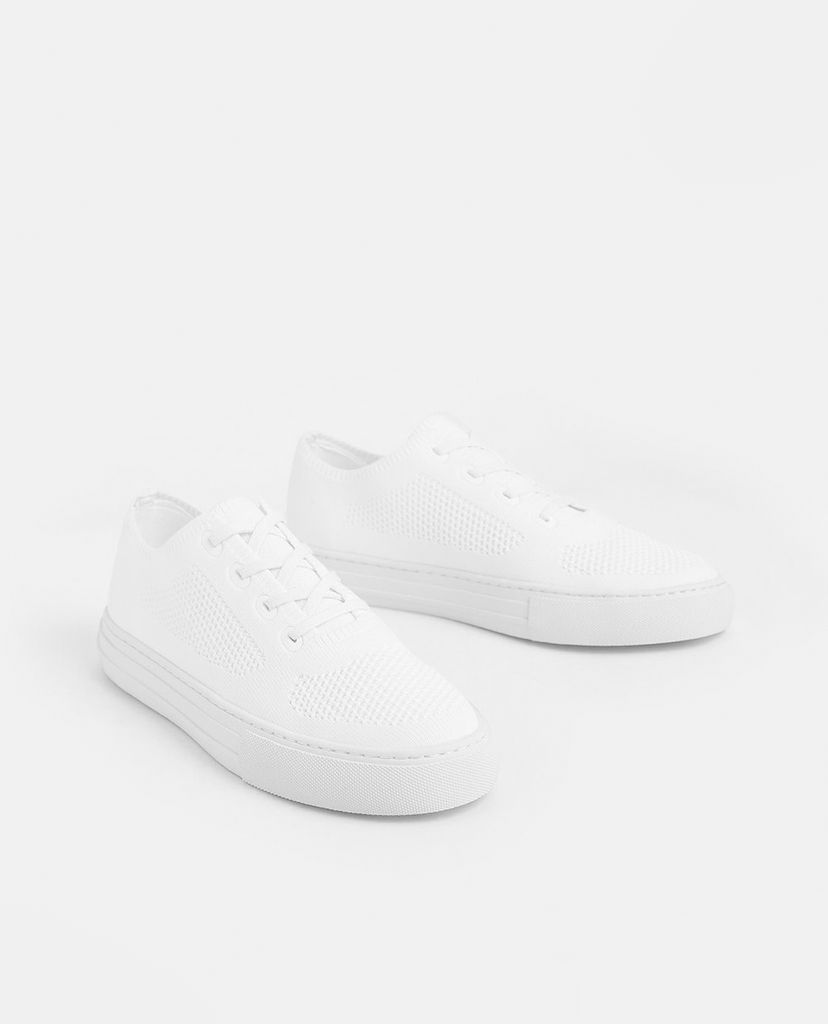 CHARLES & KEITH - Giày thể thao nữ cột dây Knitted Lace Up