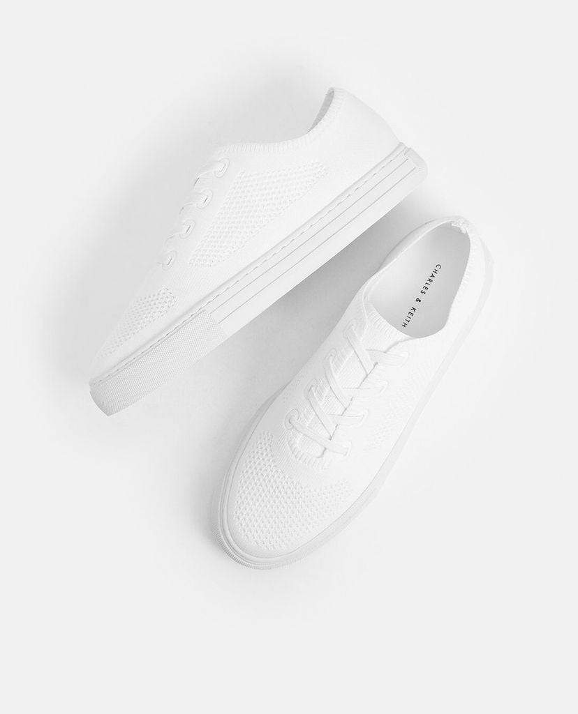 CHARLES & KEITH - Giày thể thao nữ cột dây Knitted Lace Up