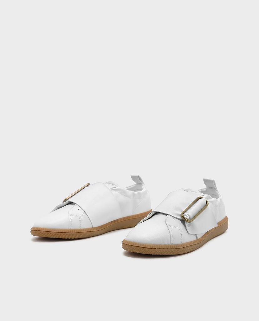 CHARLES & KEITH - Giày thể thao nữ trẻ trung phối quai ngang bảng lớn