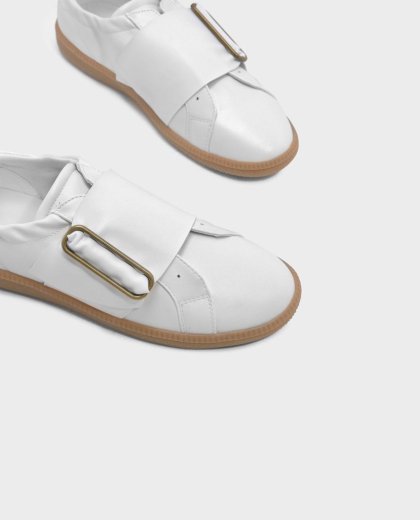 CHARLES & KEITH - Giày thể thao nữ trẻ trung phối quai ngang bảng lớn