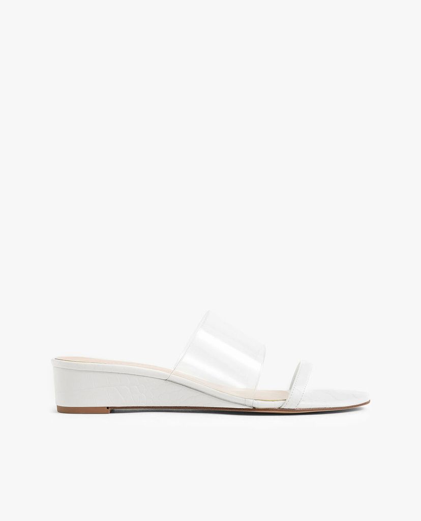 CHARLES & KEITH - Giày đế xuồng hở mũi Croc Effect Low