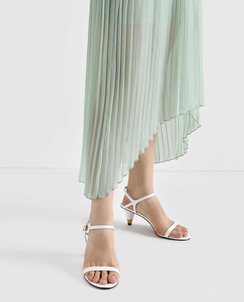 CHARLES & KEITH - Giày sandal Gold Accent Cone