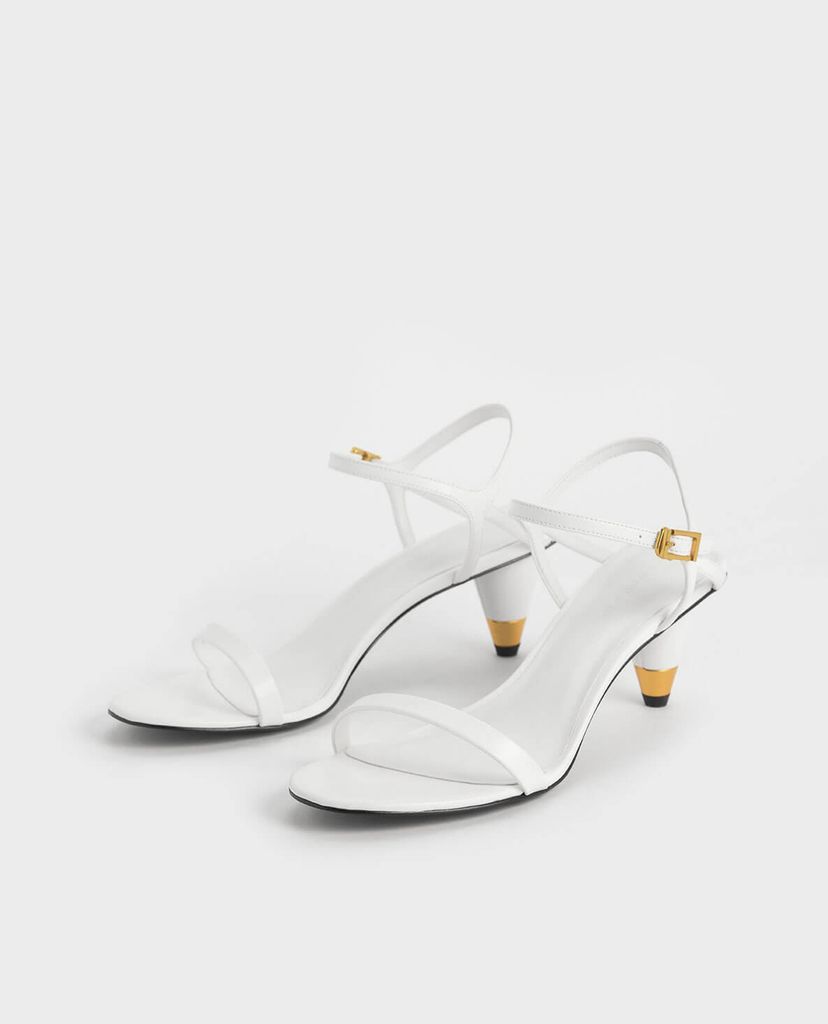 CHARLES & KEITH - Giày sandal Gold Accent Cone