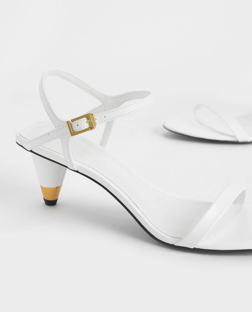 CHARLES & KEITH - Giày sandal Gold Accent Cone