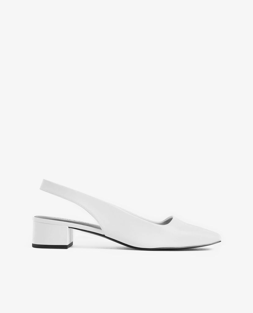CHARLES & KEITH - Giày đế bệt Square Toe Block Heel Slingback