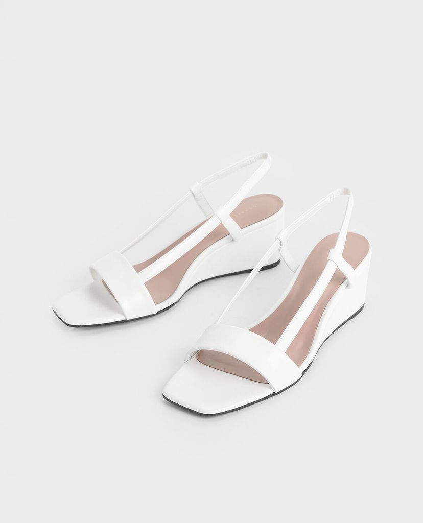 CHARLES & KEITH - Giày đế xuồng Square Toe Slingback
