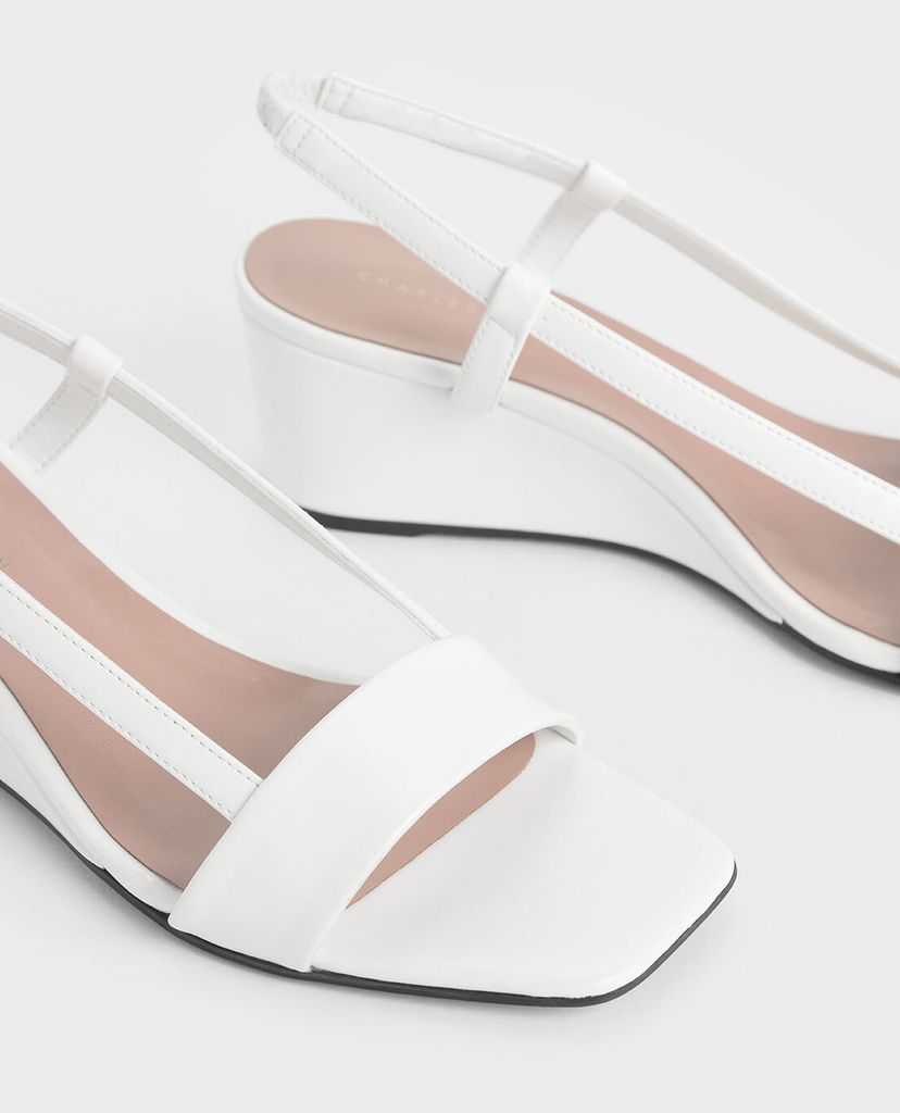 CHARLES & KEITH - Giày đế xuồng Square Toe Slingback