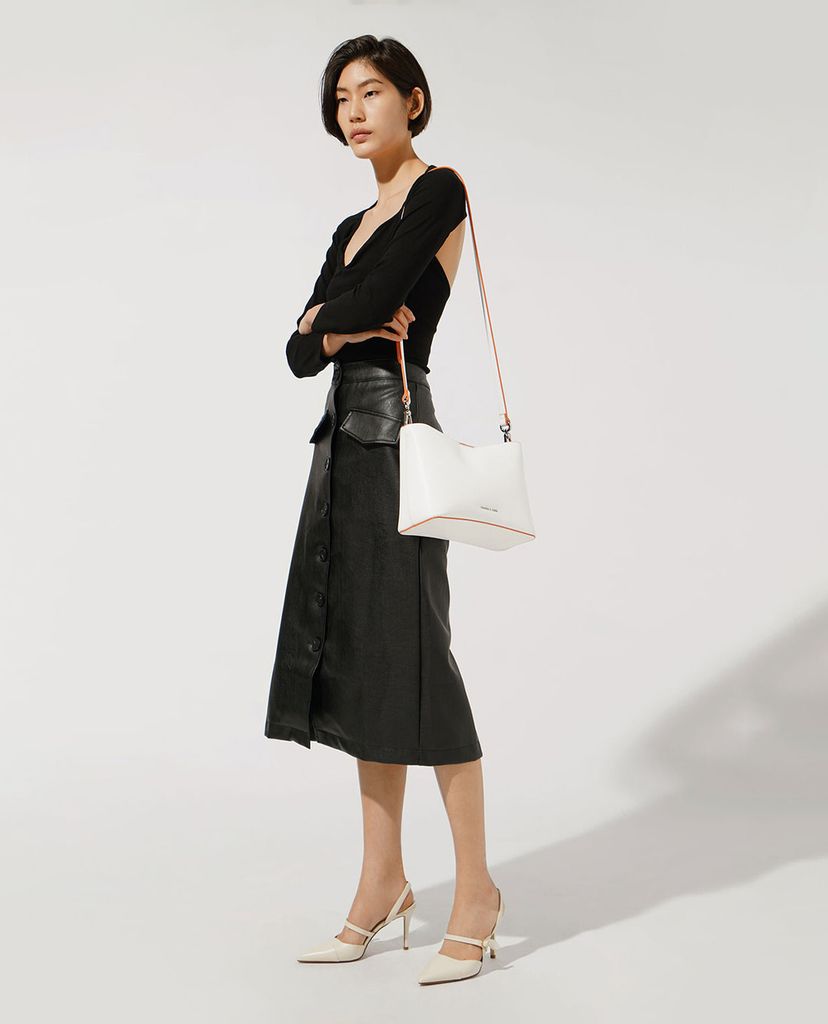 CHARLES & KEITH - Túi rút dây nữ Acrylic Handle Bucket