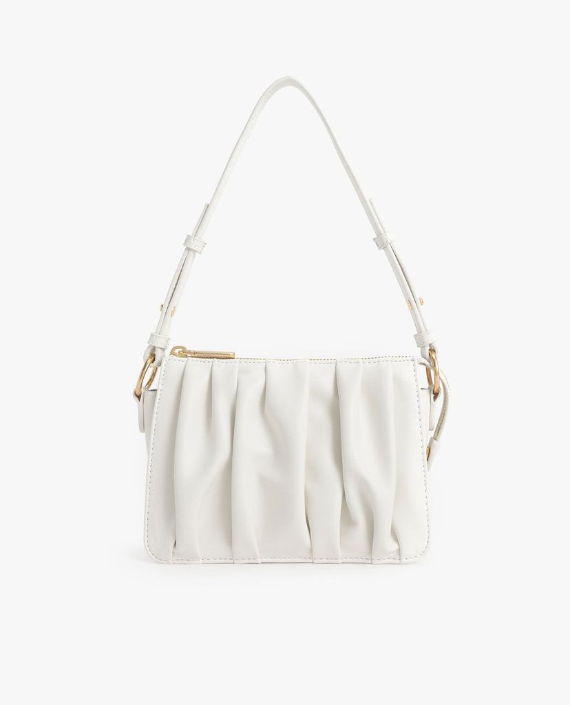 CHARLES & KEITH - Túi đeo vai nữ chữ nhật Beaded Strap Ruched