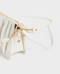 CHARLES & KEITH - Túi đeo vai nữ chữ nhật Beaded Strap Ruched
