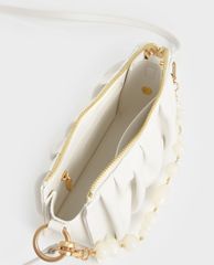 CHARLES & KEITH - Túi đeo vai nữ chữ nhật Beaded Strap Ruched