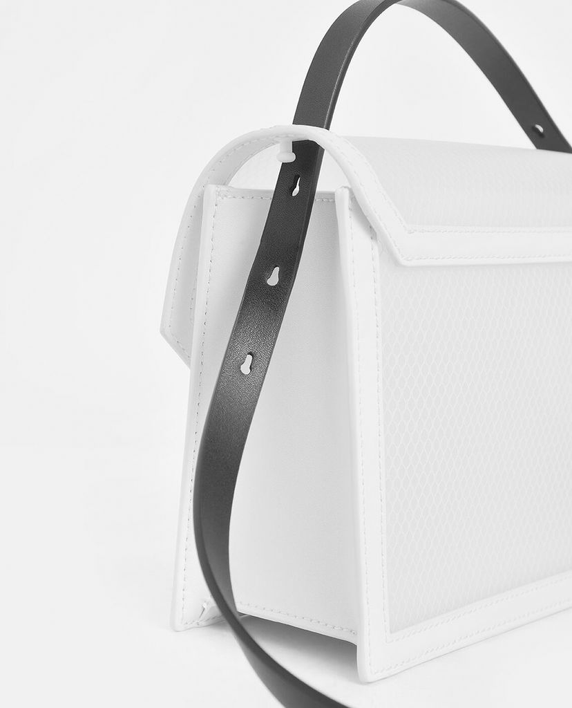 CHARLES & KEITH - Túi đeo vai phom vuông See Through Effect