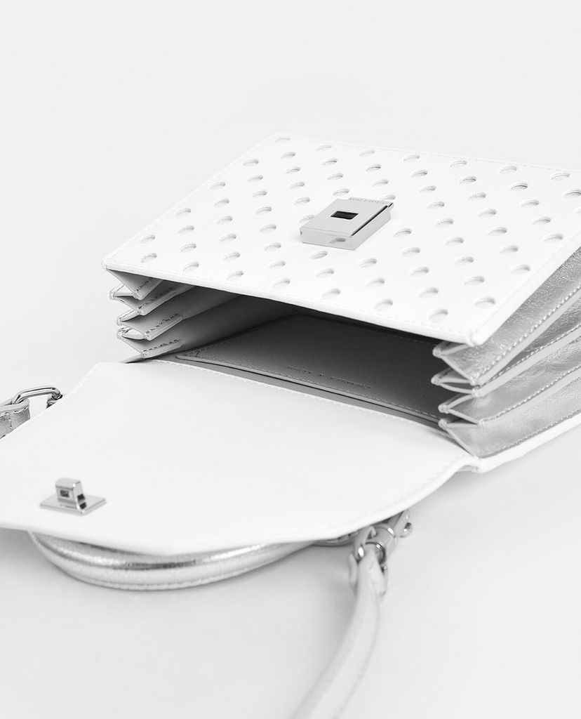 CHARLES & KEITH - Túi xách tay nữ chữ nhật Laser Cut Small