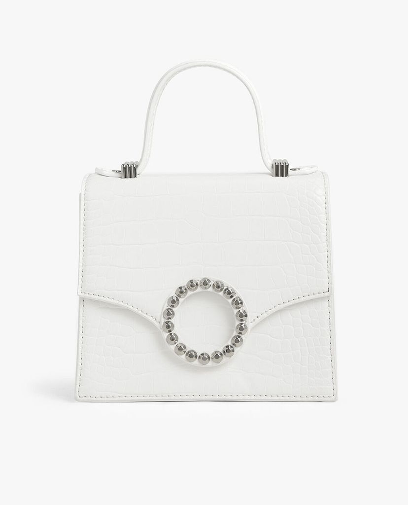 CHARLES & KEITH - Túi xách tay nữ Croc Effect Embellished Buckle