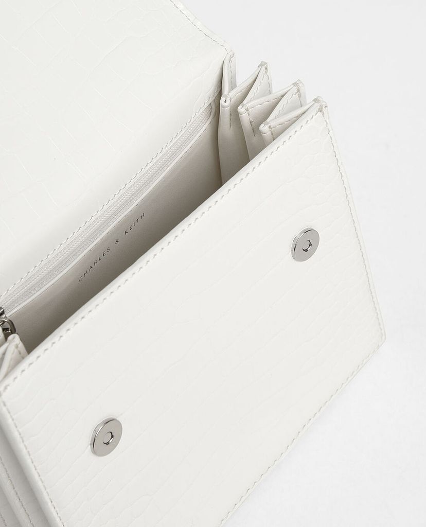 CHARLES & KEITH - Túi xách tay nữ Croc Effect Embellished Buckle