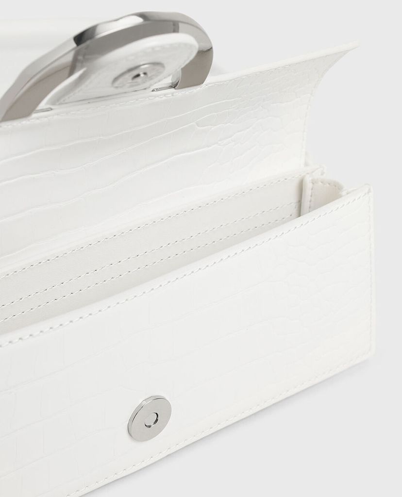 CHARLES & KEITH - Ví cầm tay nữ dáng dài Croc Effect