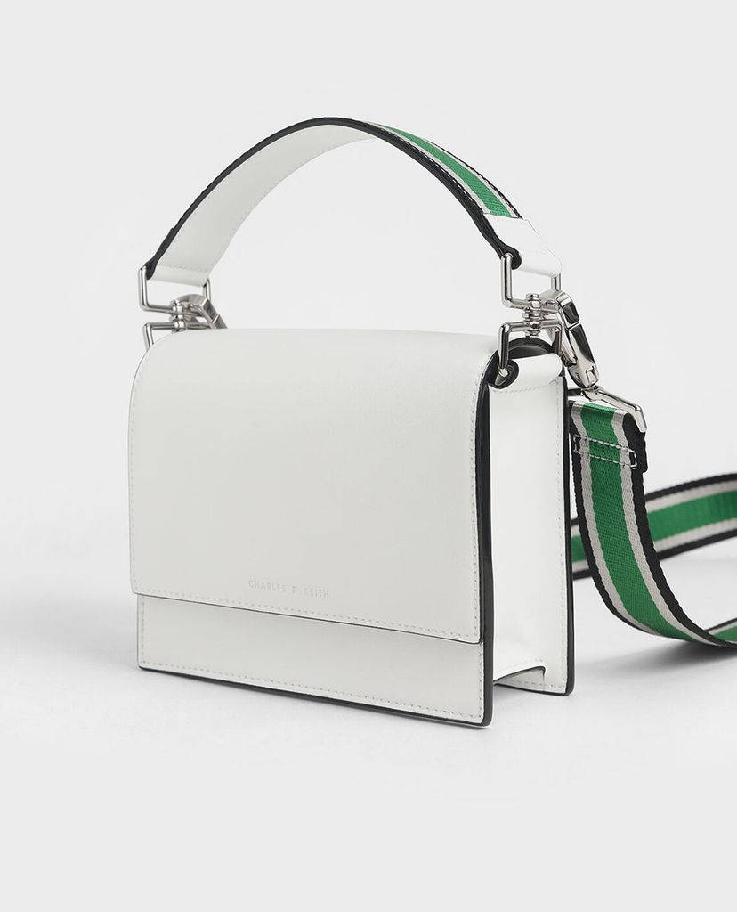 CHARLES & KEITH - Túi đeo chéo chữ nhật Striped Top Handle