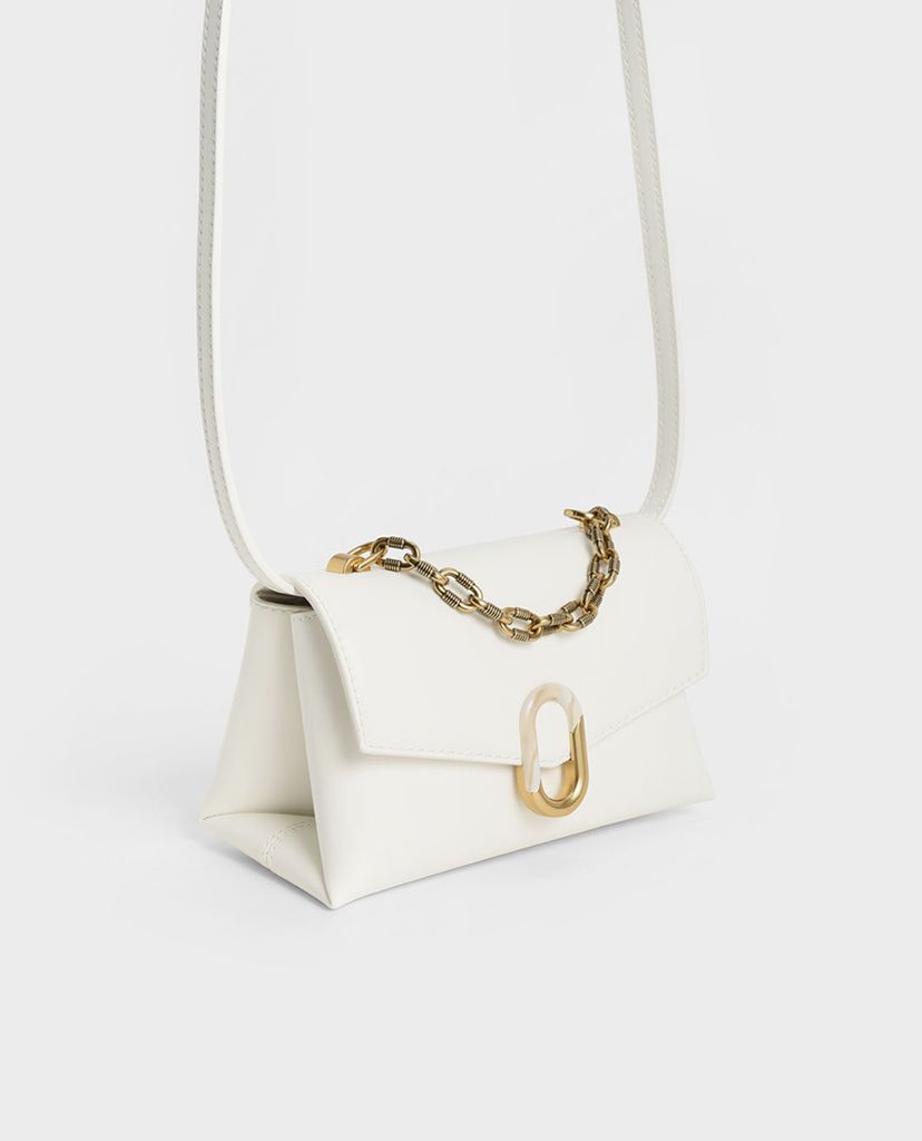 CHARLES & KEITH - Túi đeo chéo nữ phối cùng dây đeo thời trang