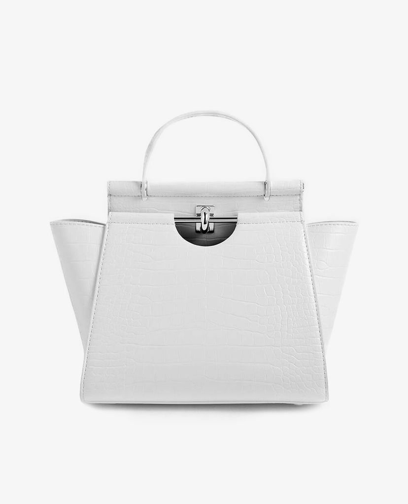 CHARLES & KEITH - Túi xách tay da cá sấu Croc Effect Trapeze