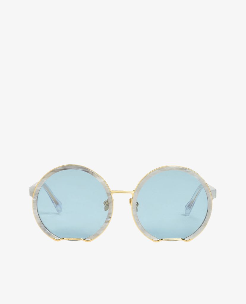 CHARLES & KEITH - Kính mát nữ gọng tròn Cut Off Frame Round