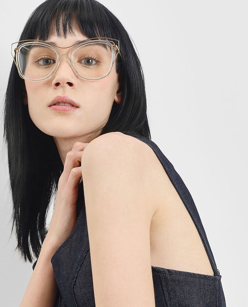 CHARLES & KEITH - Kính mát nữ gọng vuông Double Frame Butterfly