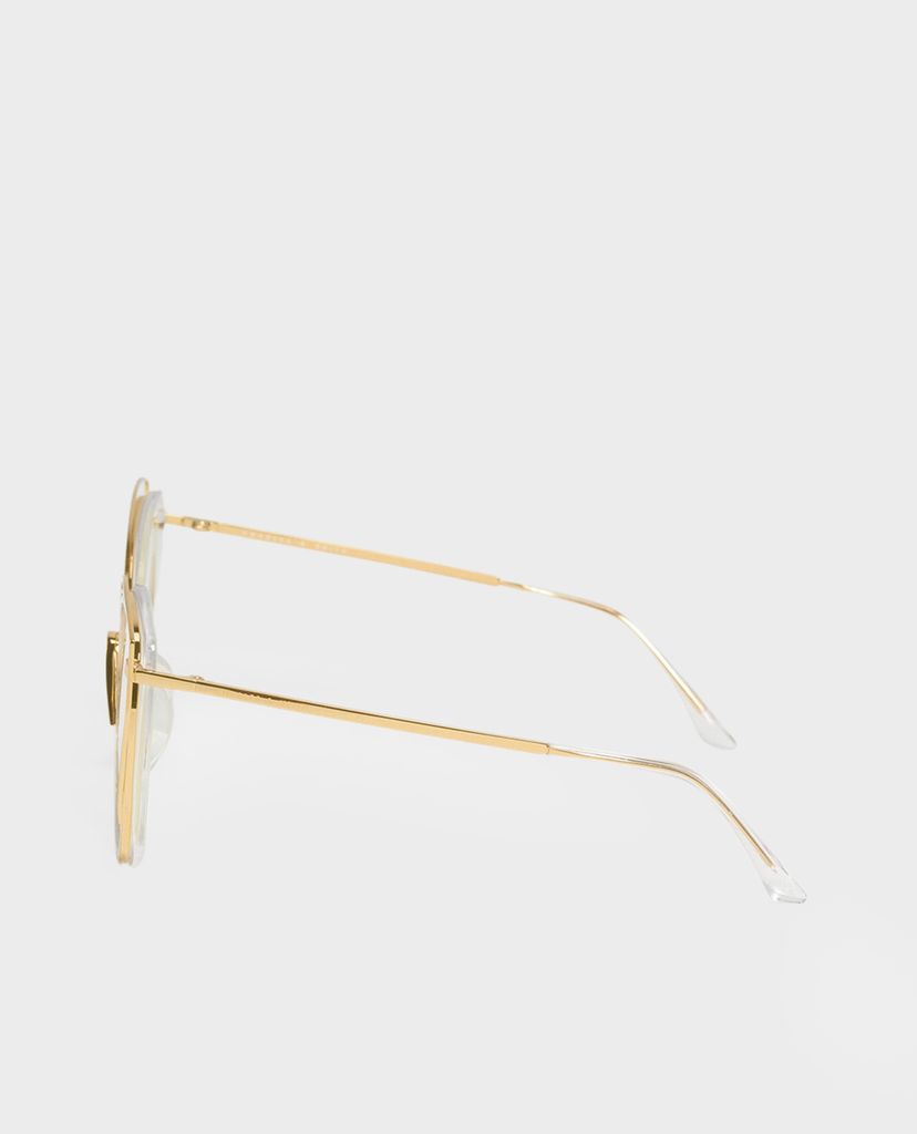 CHARLES & KEITH - Kính mát nữ gọng vuông Double Frame Butterfly