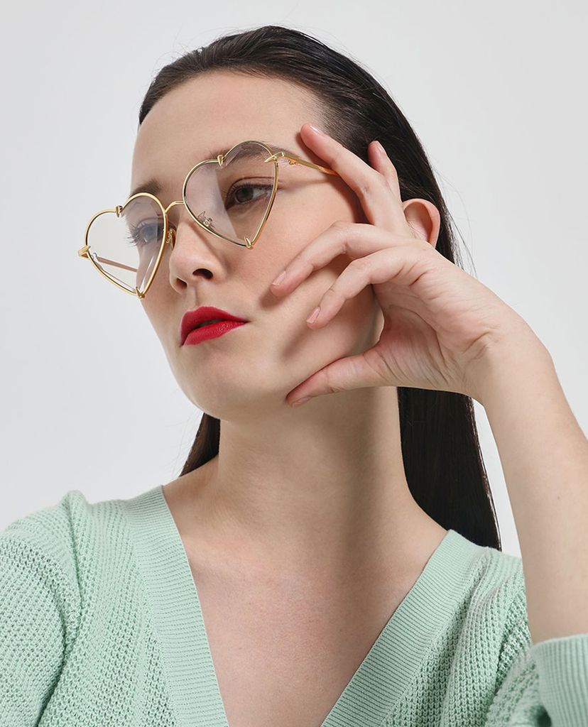 CHARLES & KEITH - Kính mát nữ gọng trái tim Thin Metal Frame