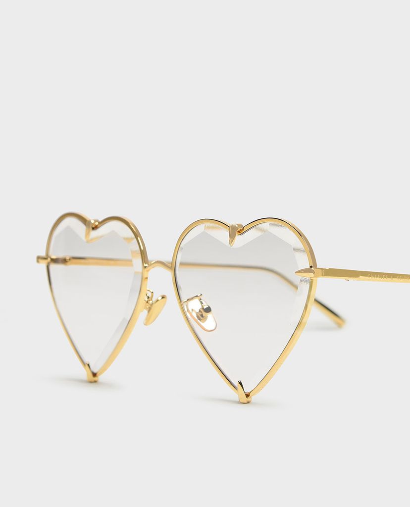 CHARLES & KEITH - Kính mát nữ gọng trái tim Thin Metal Frame