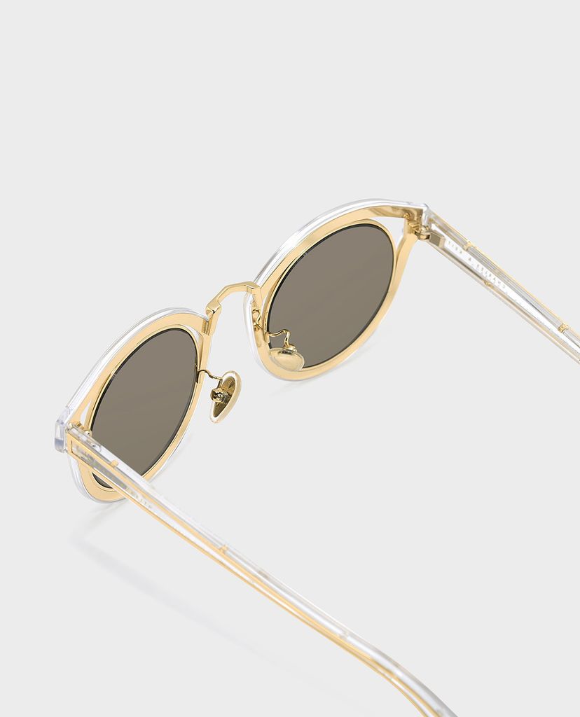 CHARLES & KEITH - Kính mát nữ mắt mèo Round Thick Frame