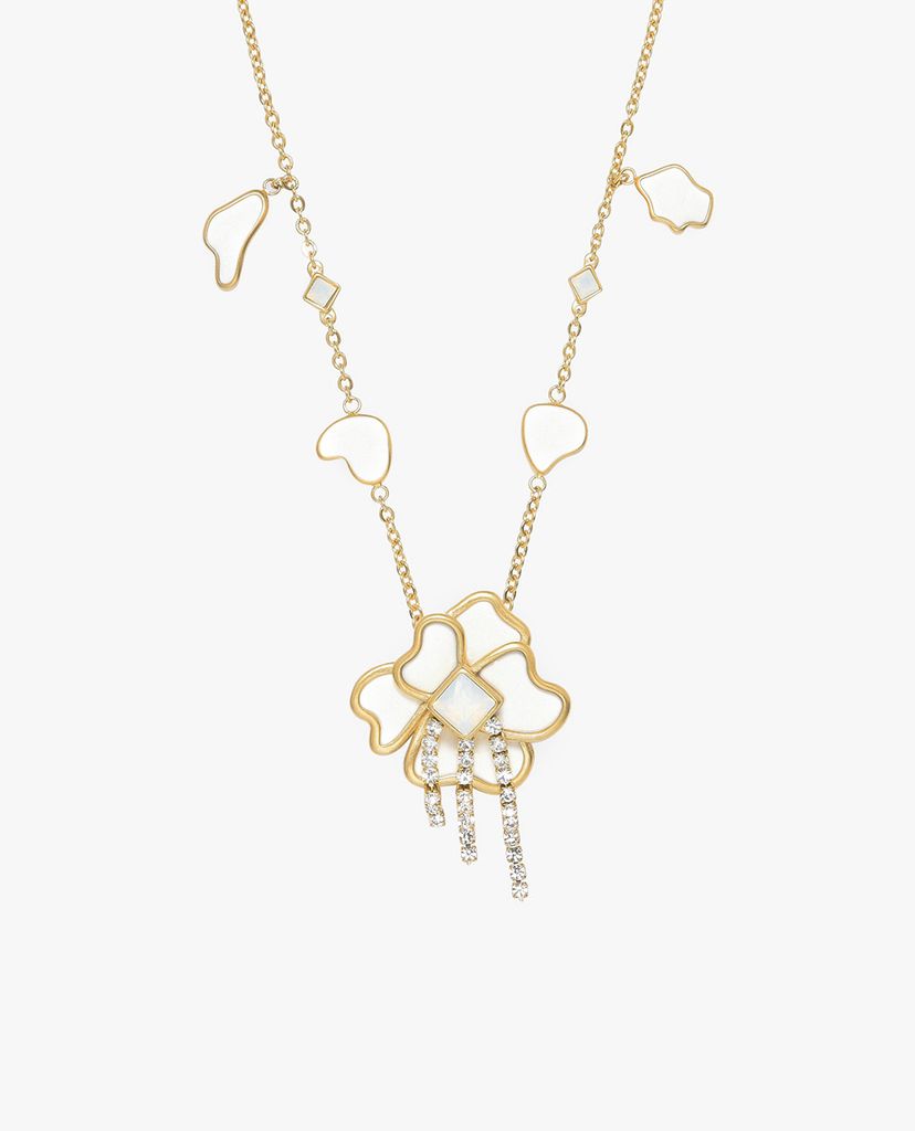 CHARLES & KEITH - Dây chuyền nữ Crystal & Acrylic Petal