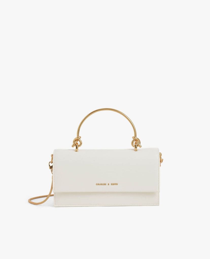 CHARLES & KEITH - Ví cầm tay nữ chữ nhật Metallic Handle