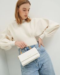 CHARLES & KEITH - Ví cầm tay nữ chữ nhật Metallic Handle