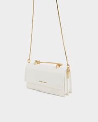 CHARLES & KEITH - Ví cầm tay nữ chữ nhật Metallic Handle